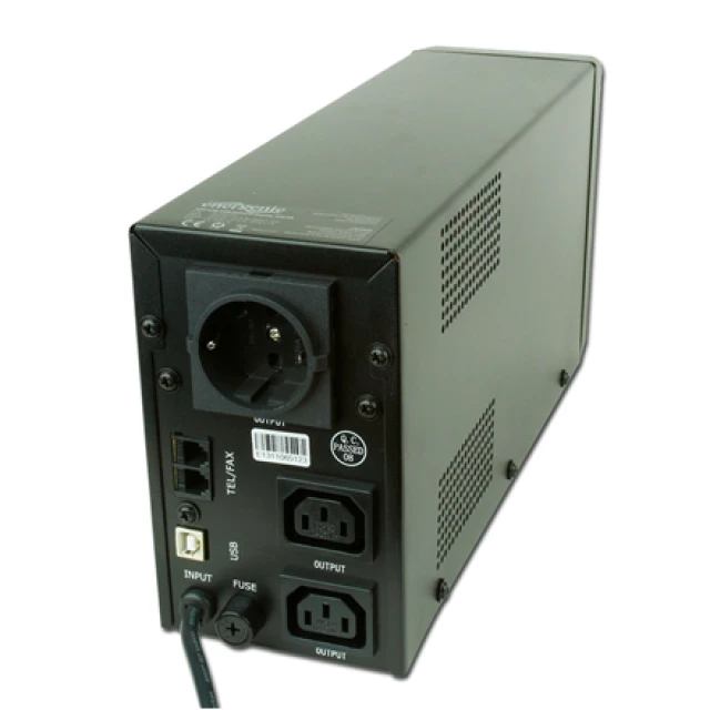 Джерело безперебійного живлення EnerGenie з USB та LCD-дисплеєм 850 VA 220 В Black (8716309080842)