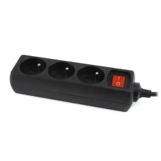 Подовжувач живлення EnerGenie EG-PSU3F-01 3 x Type E 10A 0,6 м Black (8716309096621)