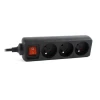 Подовжувач живлення EnerGenie EG-PSU3F-01 3 x Type E 10A 0,6 м Black (8716309096621)