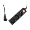 Подовжувач живлення EnerGenie EG-PSU3F-01 3 x Type E 10A 0,6 м Black (8716309096621)