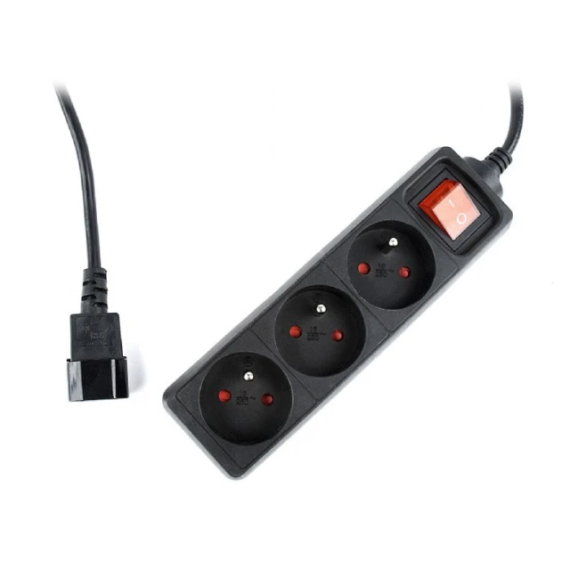 Подовжувач живлення EnerGenie EG-PSU3F-01 3 x Type E 10A 0,6 м Black (8716309096621)