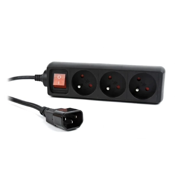 Подовжувач живлення EnerGenie EG-PSU3F-01 3 x Type E 10A 0,6 м Black (8716309096621)