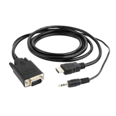 Адаптер Gembird A-HDMI-VGA-03-6 HDMI M на D-Sub (VGA) + Jack 3.5 мм 1.8 м Black (8716309098021)