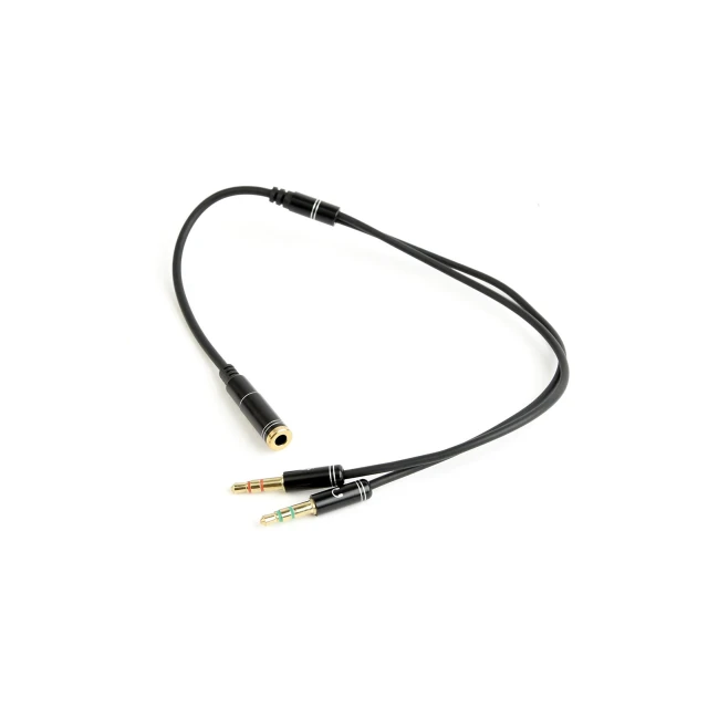 Кабель Gembird CCA-418M 2x Mini Jack 3.5 mm M — Mini Jack 3.5 mm F 0.2 м Black (8716309100526)