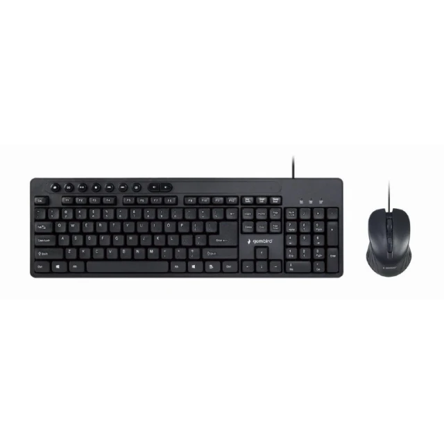 Комплект клавіатура + миша Gembird KBS-UM-04 дротовий US розкладка Black (8716309118125)