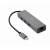 Перехідник Gembird USB Type-C – RJ-45 1 Гбіт/с + 3x USB 3.1 (8716309120494)