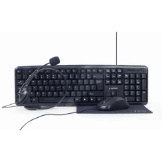 Комплект клавиатура + мышь Gembird KBS-UO4-01 проводной 4 в 1 US раскладка Black (8716309120524)