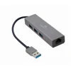 USB-хаб Cablexpert 3 порти USB 3.0 з Gigabit Ethernet адаптером Grey (A-AMU3-LAN-01)