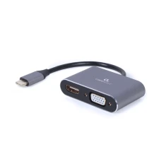 Перехідник Gembird USB Type-C – HDMI + VGA Gray (8716309121347)