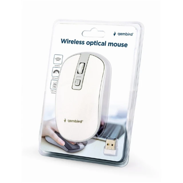 Миша Gembird MUSW-4B-05 бездротова оптична White (8716309121880)