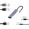Мультиадаптер Gembird USB Type-C 5 в 1 (USB Hub, HDMI, PD, Audio) Silver (8716309124256)