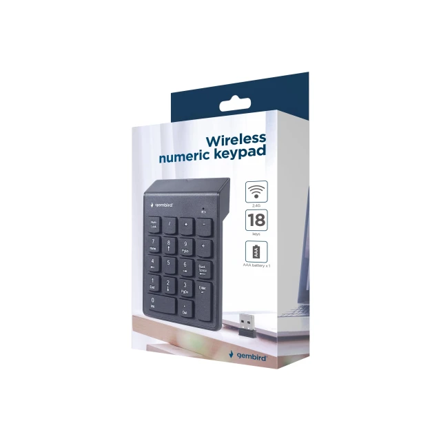 Клавіатура цифрова Gembird KPD-W-02 бездротова Black (8716309124935)