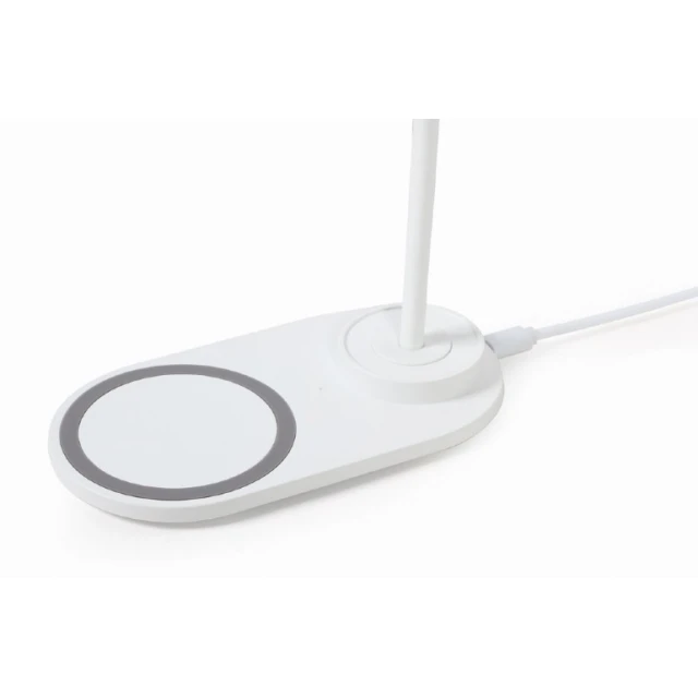 Настільна лампа Gembird TA-WPC10-LED-01-W з бездротовим зарядним пристроєм White (8716309125994)