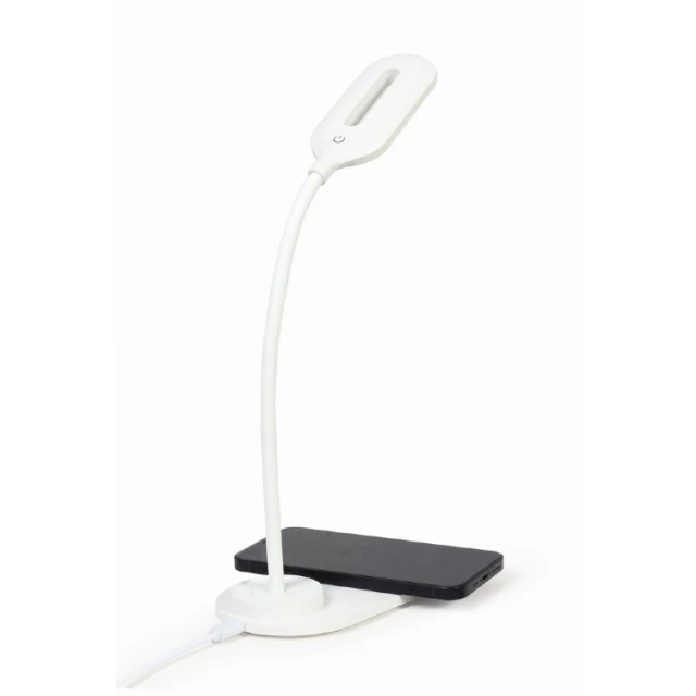 Настільна лампа Gembird TA-WPC10-LED-01-W з бездротовим зарядним пристроєм White (8716309125994)