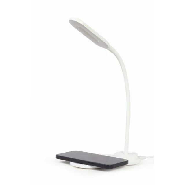 Настільна лампа Gembird TA-WPC10-LED-01-W з бездротовим зарядним пристроєм White (8716309125994)