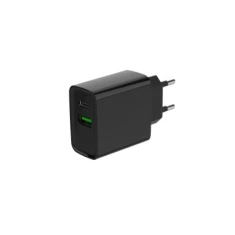 Мережевий зарядний пристрій Gembird TA-UC-PDQC20-01-BK 2 порти USB 20 Вт Black (8716309128643)