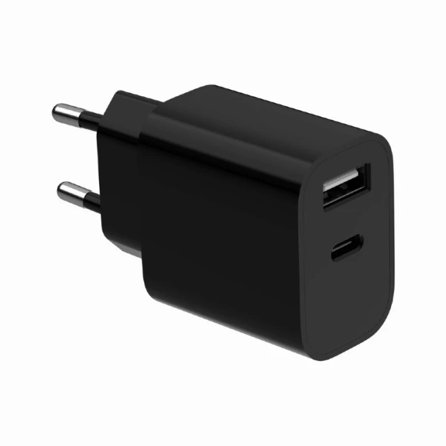 Мережевий зарядний пристрій Gembird 2.4 А USB-A USB-C (8716309130547)