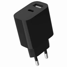 Мережевий зарядний пристрій Gembird 2.4 А USB-A USB-C (8716309130547)