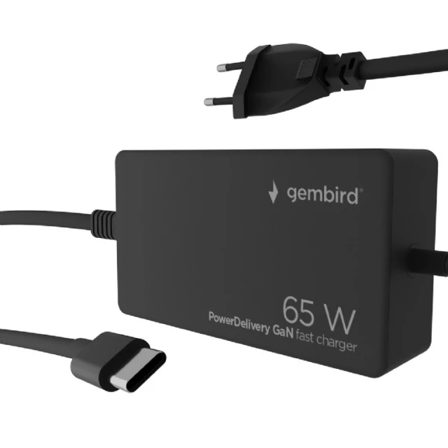 Зарядний пристрій Cablexpert USB Type-C 65W PowerDelivery GaN (NPA-AC-PDQC65-01)