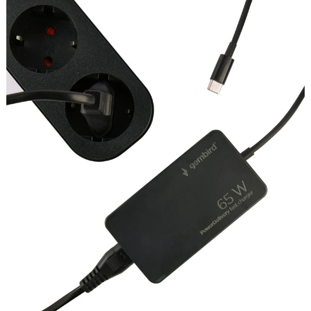Зарядний пристрій Cablexpert USB Type-C 65W PowerDelivery GaN (NPA-AC-PDQC65-01)