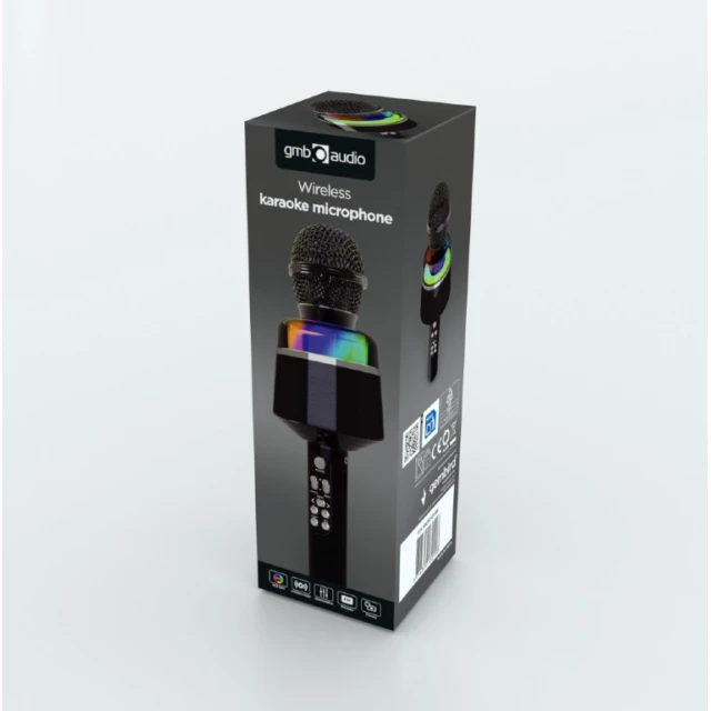 Микрофон Gembird MICBT-01-BK беспроводной караоке 3,5 мм Bluetooth Black (8716309132558)