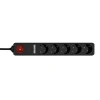 Подовжувач з захистом від перенапруги Gembird 5xSchuko + 2xUSB 1,5 м Black (8716309132633)