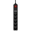 Подовжувач з захистом від перенапруги Gembird 5xSchuko + 2xUSB 1,5 м Black (8716309132633)