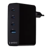 Мережевий зарядний пристрій Gembird 100 Вт PD GaN 3x USB-A 1x USB-C з дисплеєм LCD Black (8716309133869)