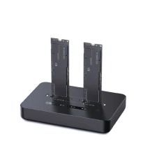 Док-станція для дисків Gembird M.2 SATA і NVMe SSD подвійна Black (8716309135573)