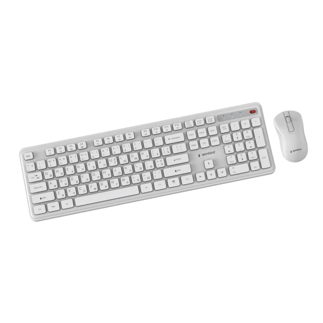 Комплект клавіатура + миша Gembird KBS-WPS-01-W-CYRL Slim Pro Business бездротовий RU розкладка White (8716309137034)
