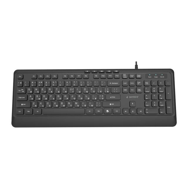 Клавиатура Gembird KB-MCH-05-CYRL USB мультимедийная 5 горячих клавиш русская раскладка Black (8716309137119)