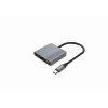 Мультиадаптер Gembird USB Type-C 3 в 1 (USB, HDMI, USB-C Video) Gray (8716309137263)