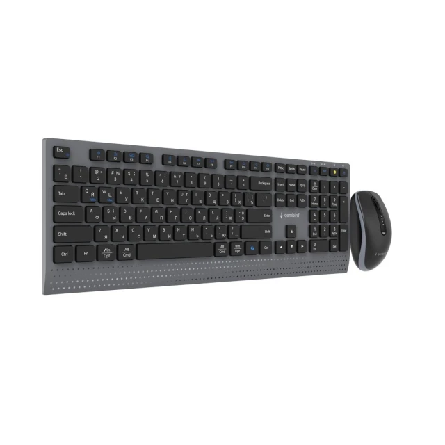 Комплект клавиатура + мышь Gembird KBS-WPS-02-CYRL беспроводной RU раскладка Black (8716309137942)