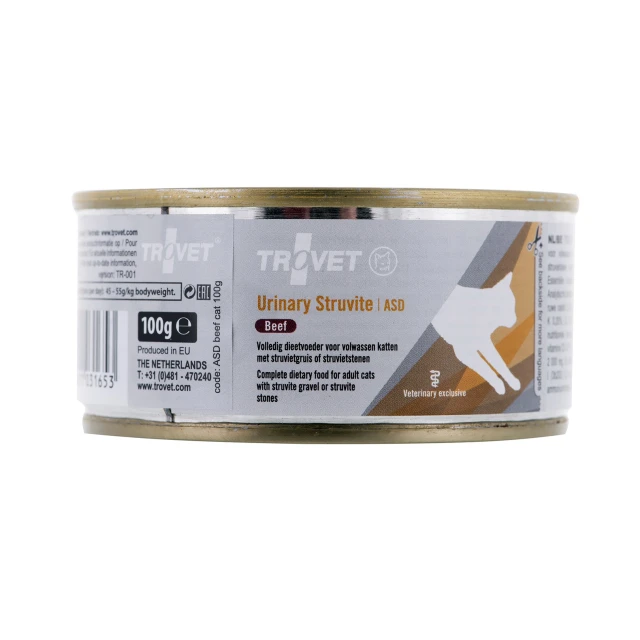 Вологий корм для котів TROVET ASD Urinary Struvite з яловичиною 100 г (8716811031653)
