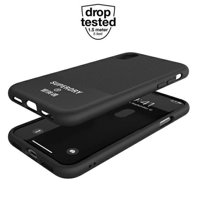 Чехол SuperDry Moulded Canvas для iPhone XS/X Black (8718846079754)