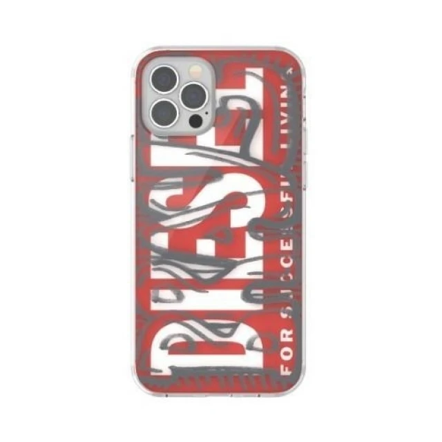 Чохол Diesel Snap Case Clear AOP для iPhone 12 Pro Max Red/Grey (42568)