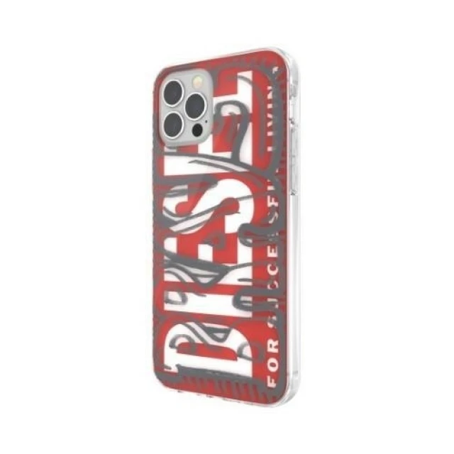 Чохол Diesel Snap Case Clear AOP для iPhone 12 Pro Max Red/Grey (42568)