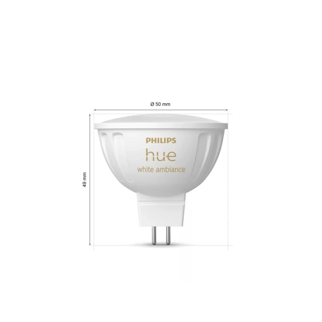 Лампа Philips Hue 12V MR16 GU5.3 5,1 Вт 2000-6500K 2 шт (8719514491588)