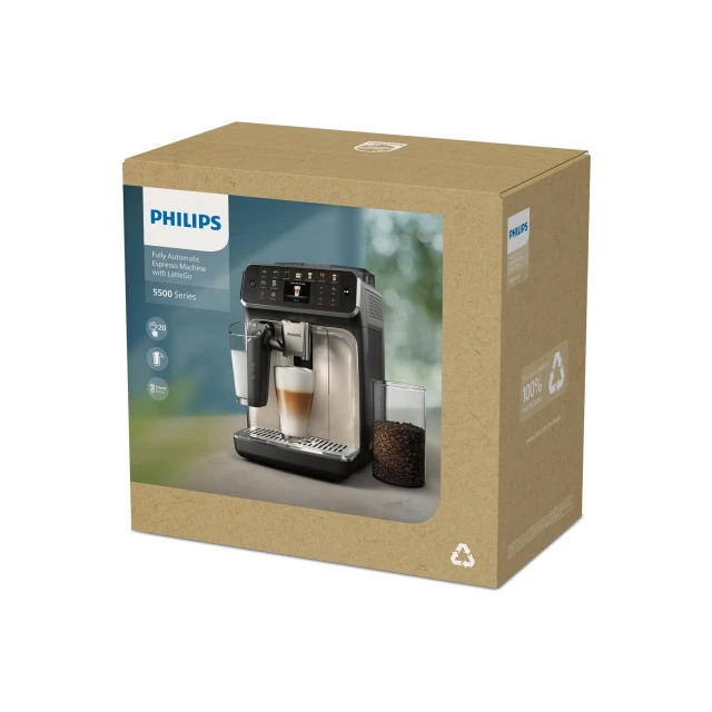 Кавомашина автоматична Philips Series 5500 LatteGo EP5549/70 15 bar Black (8720389032271)