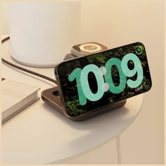 Бездротова зарядка Zens Nightstand Charger Pro 2 для Apple Watch Qi2 15W USB-C (ZEDC32B/00)