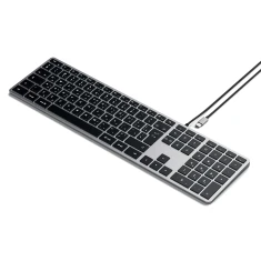 Дротова клавіатура Satechi Slim W3 Wired USB-C QWERTY Grey (879961009083)