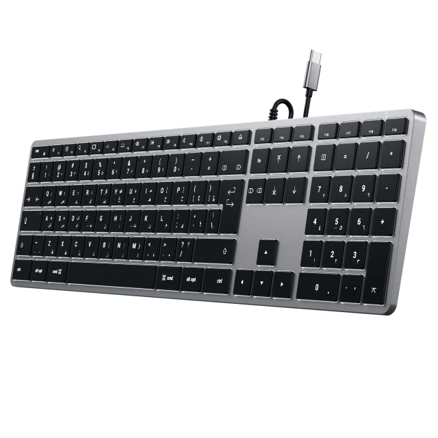 Дротова клавіатура Satechi Slim W3 Wired USB-C QWERTY Grey (879961009083)