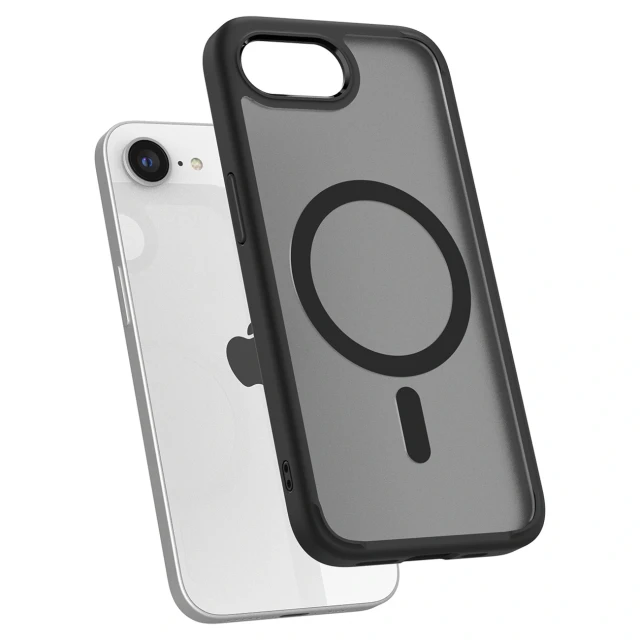 Чохол Spigen Crystal Hybrid для iPhone 17e / 16e Чорний напівпрозорий with MagSafe (8800283300055)