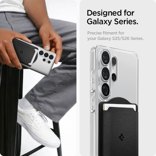 Чохол Spigen Urban Fit Wallet MagSafe Magnetic Card Holder Galaxy S Black with MagSafe (AFA09208)