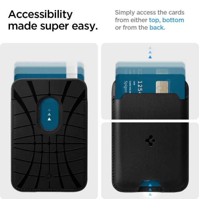 Магнітний гаманець Spigen Valentinus Pro 3 Cards Black with MagSafe (AFA09442)