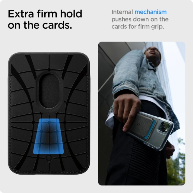 Магнітний гаманець Spigen Valentinus Pro 3 Cards Black with MagSafe (AFA09442)