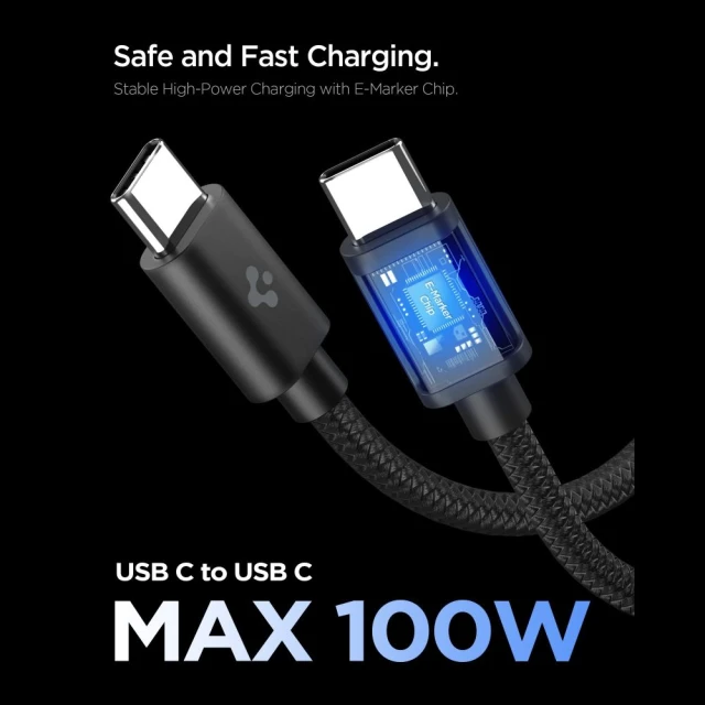 Мережевий зарядний пристрій Spigen Essential 1-Port 45W + Type-C Cable Black (ACH09474)