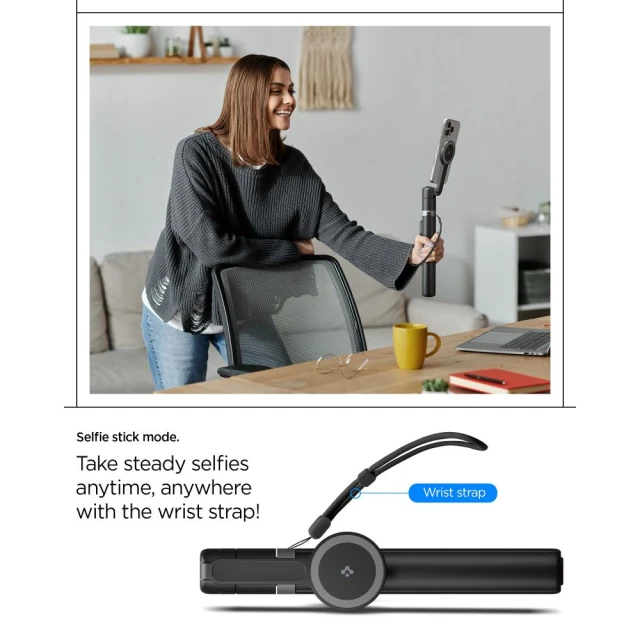 Універсальний штатив Spigen S581W Bluetooth Selfie Stick Tripod Black with MagSafe (AMP09534)