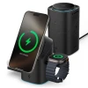 Бездротовий зарядний пристрій Spigen Essential EF223MS 3-in-1 Rotary Magnetic 15W Black with MagSafe (ACH09542)
