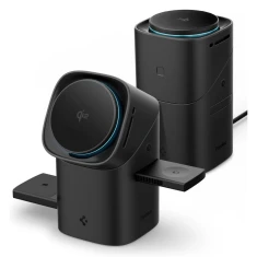 Бездротовий зарядний пристрій Spigen Essential EF223MS 3-in-1 Rotary Magnetic 15W Black with MagSafe (ACH09542)